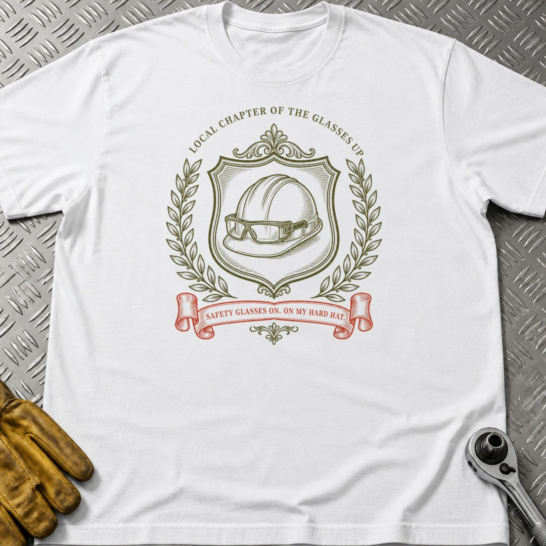 Glasses Up t-shirt flat lay