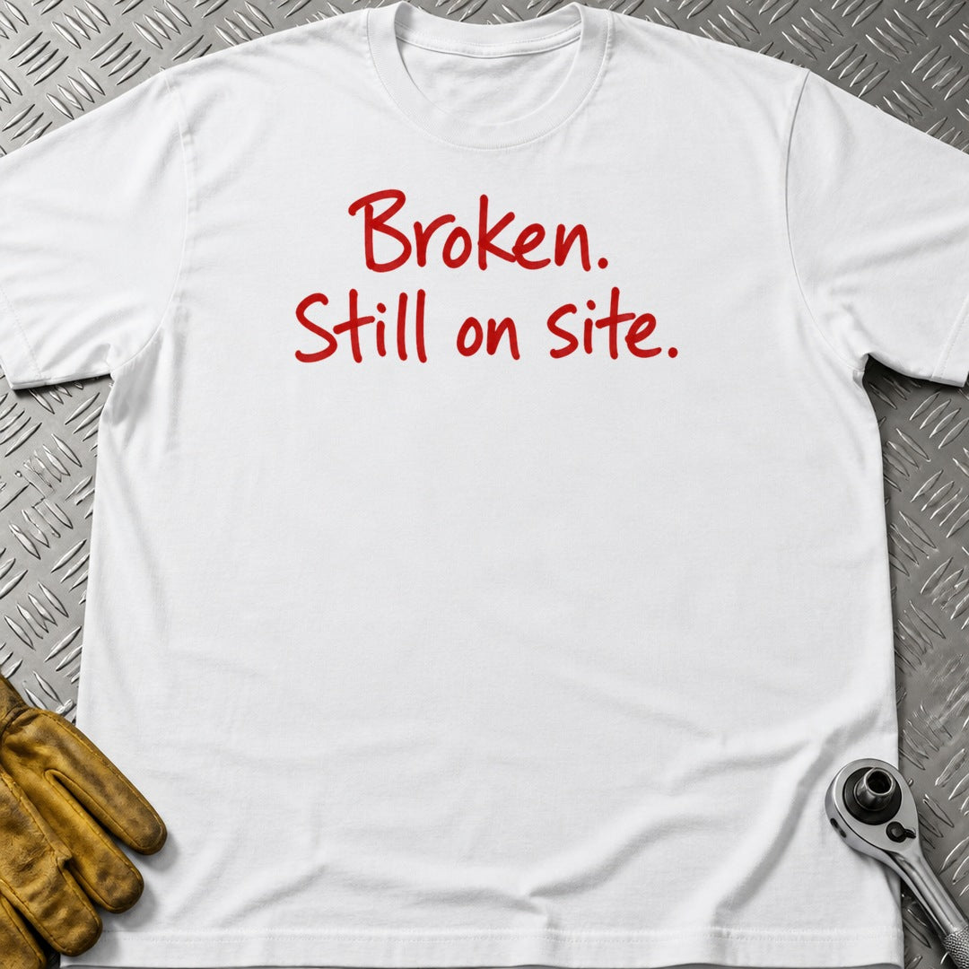 Still On Site t-shirt flat lay