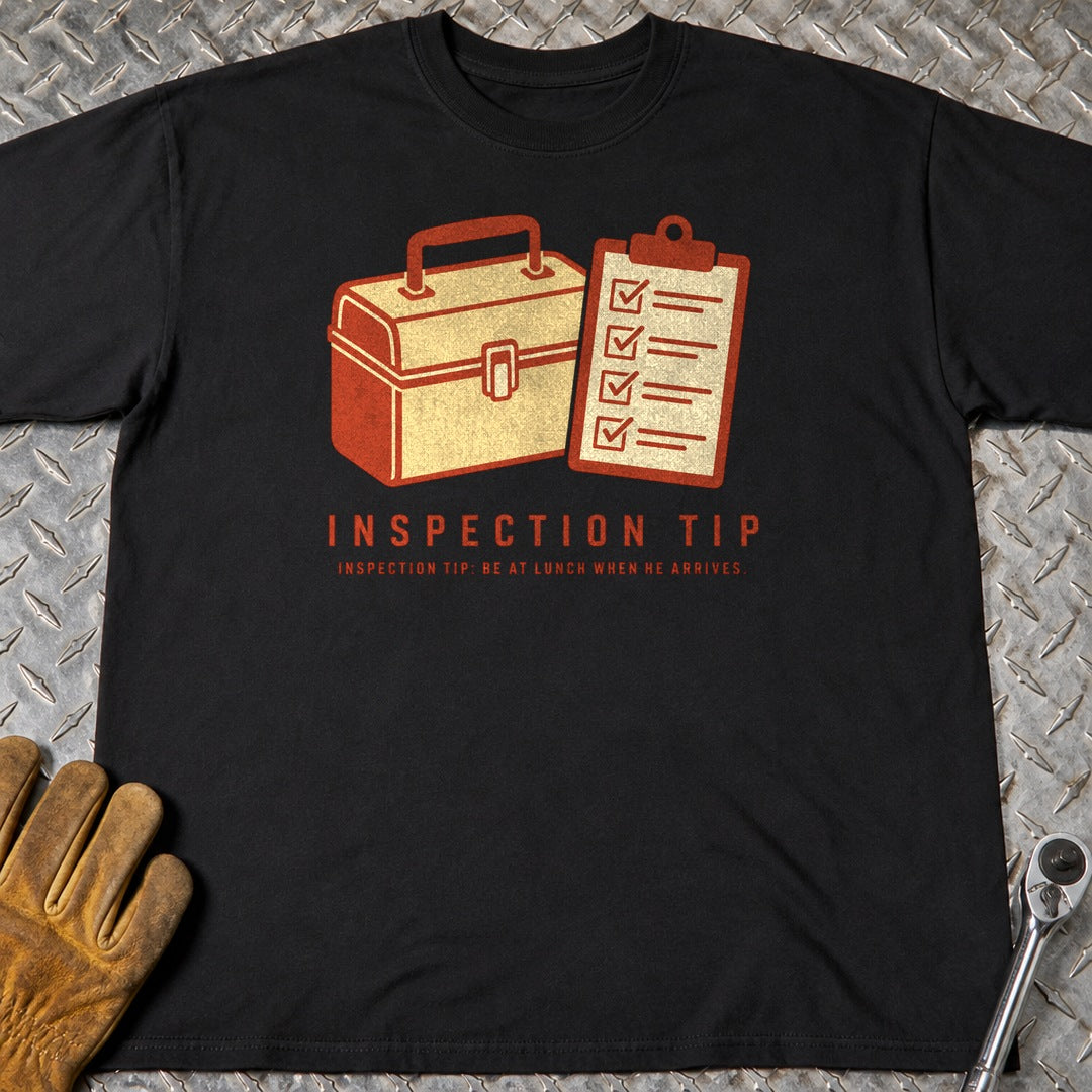 Inspection Tip t-shirt flat lay