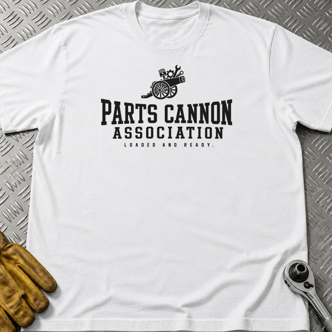 Parts Cannon t-shirt flat lay