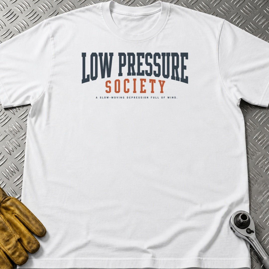Low Pressure t-shirt flat lay