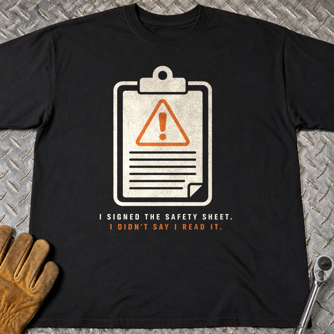 Signed The Sheet t-shirt flat lay