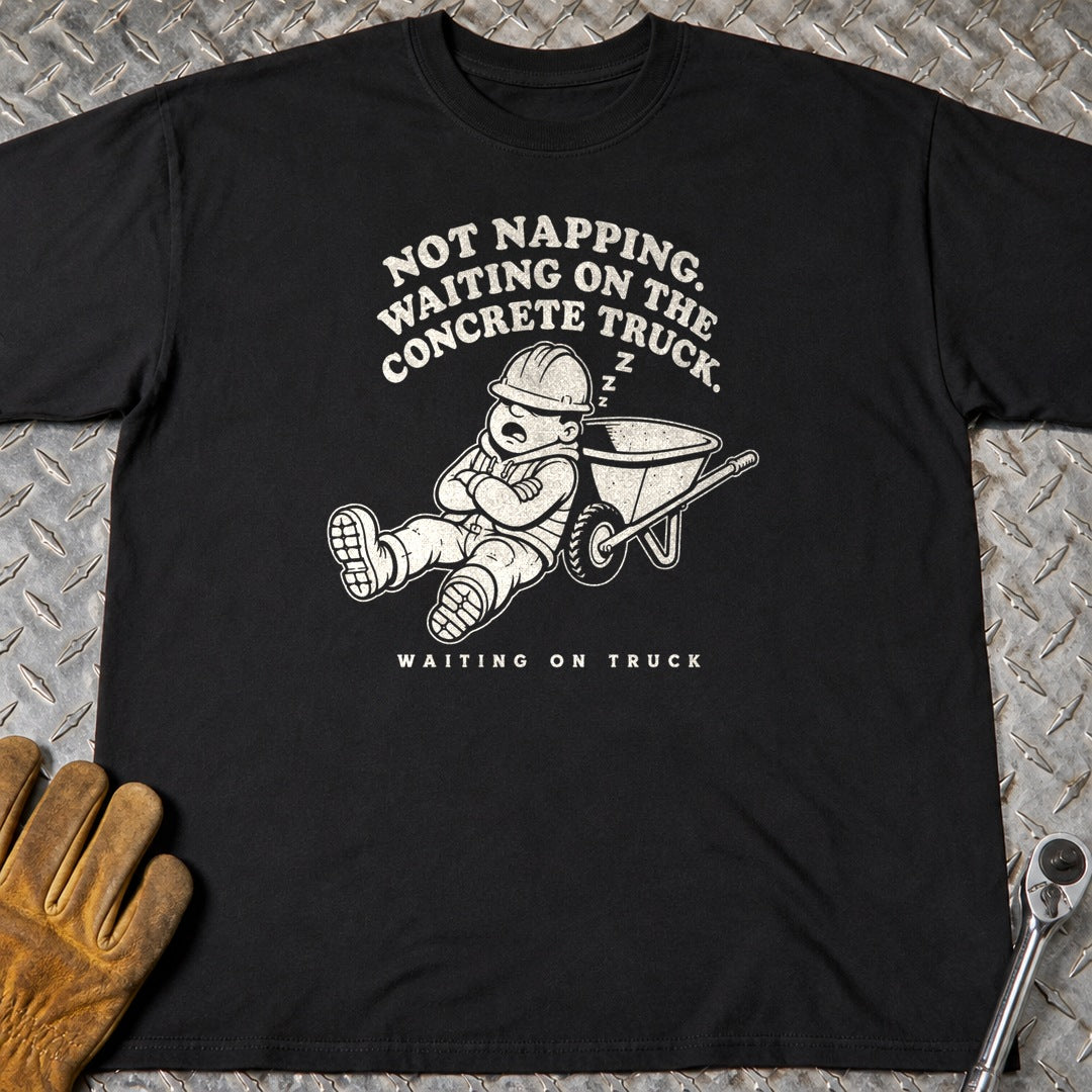 Waiting On Truck t-shirt flat lay