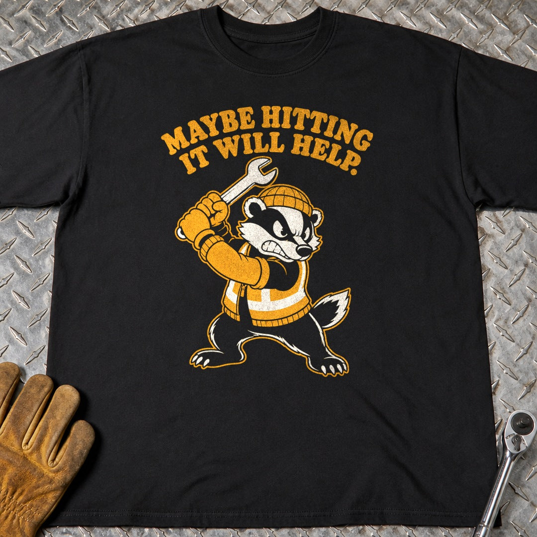 Hitting It Help t-shirt flat lay