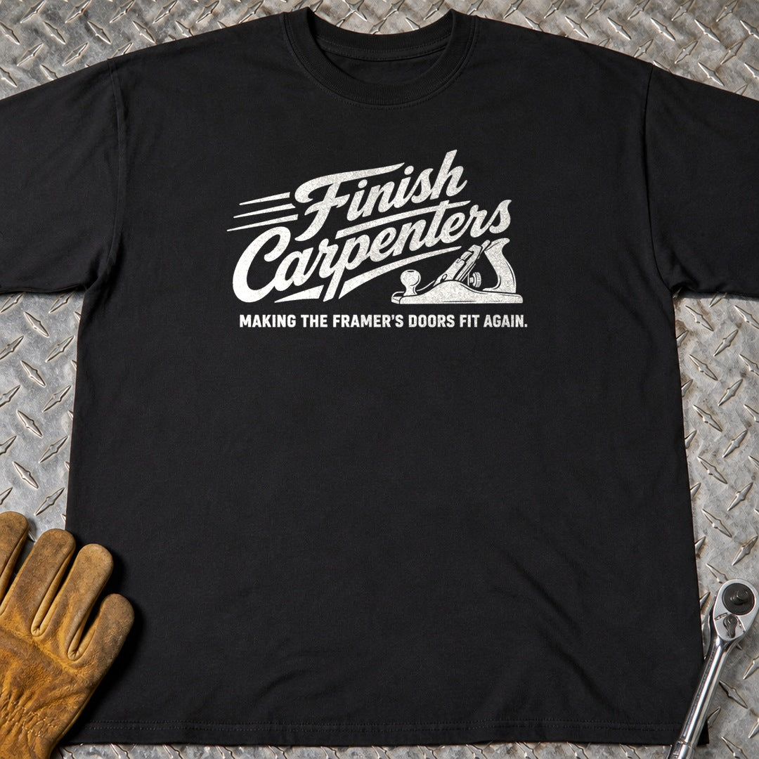 Finish Carpenters t-shirt flat lay