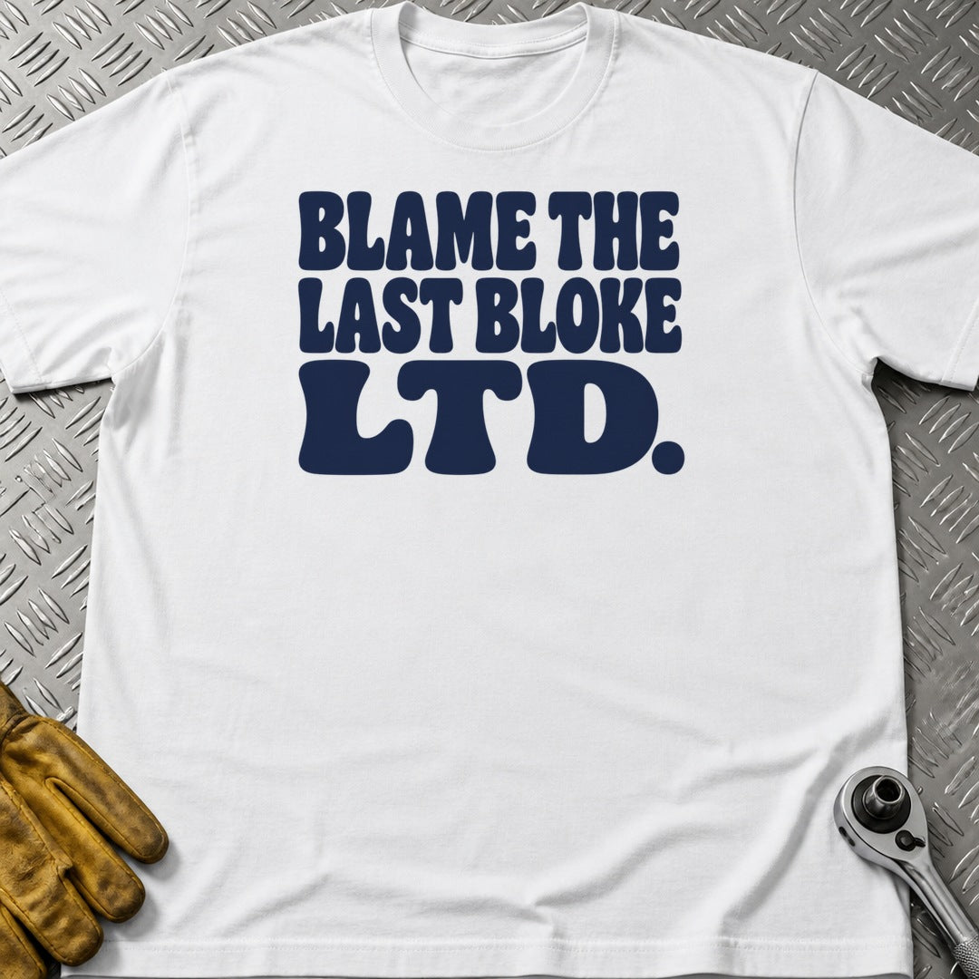 Last Bloke Ltd t-shirt flat lay