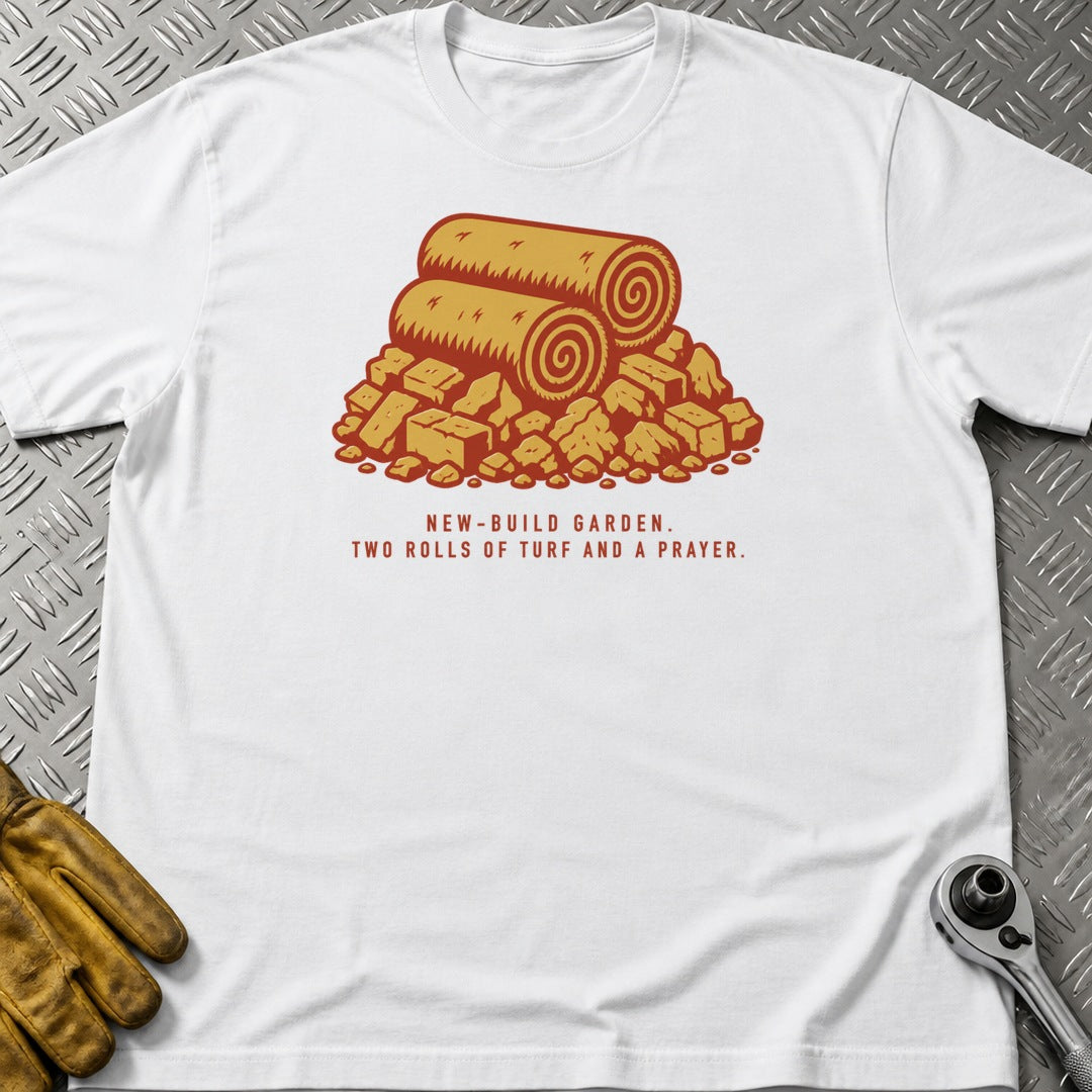 Turf Prayer t-shirt flat lay