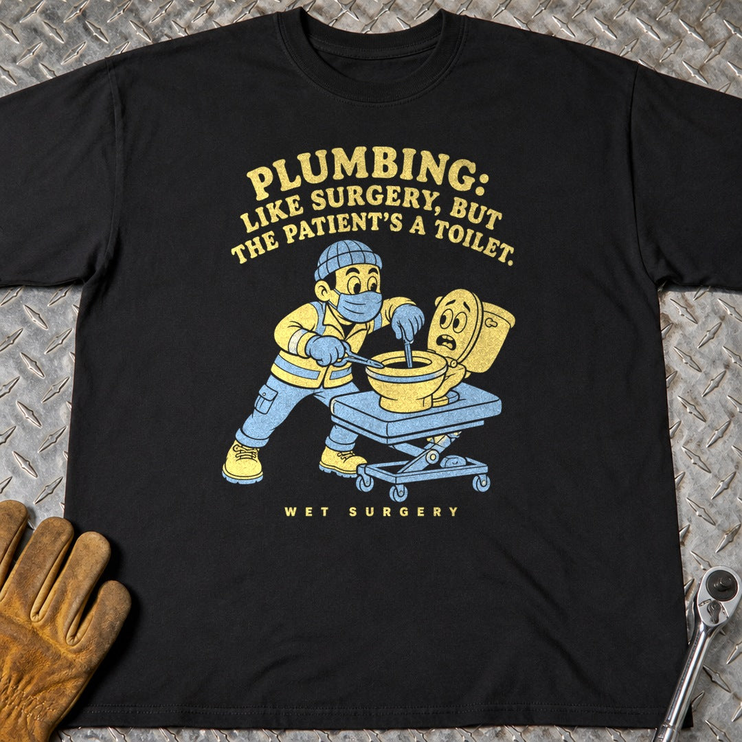 Wet Surgery t-shirt flat lay