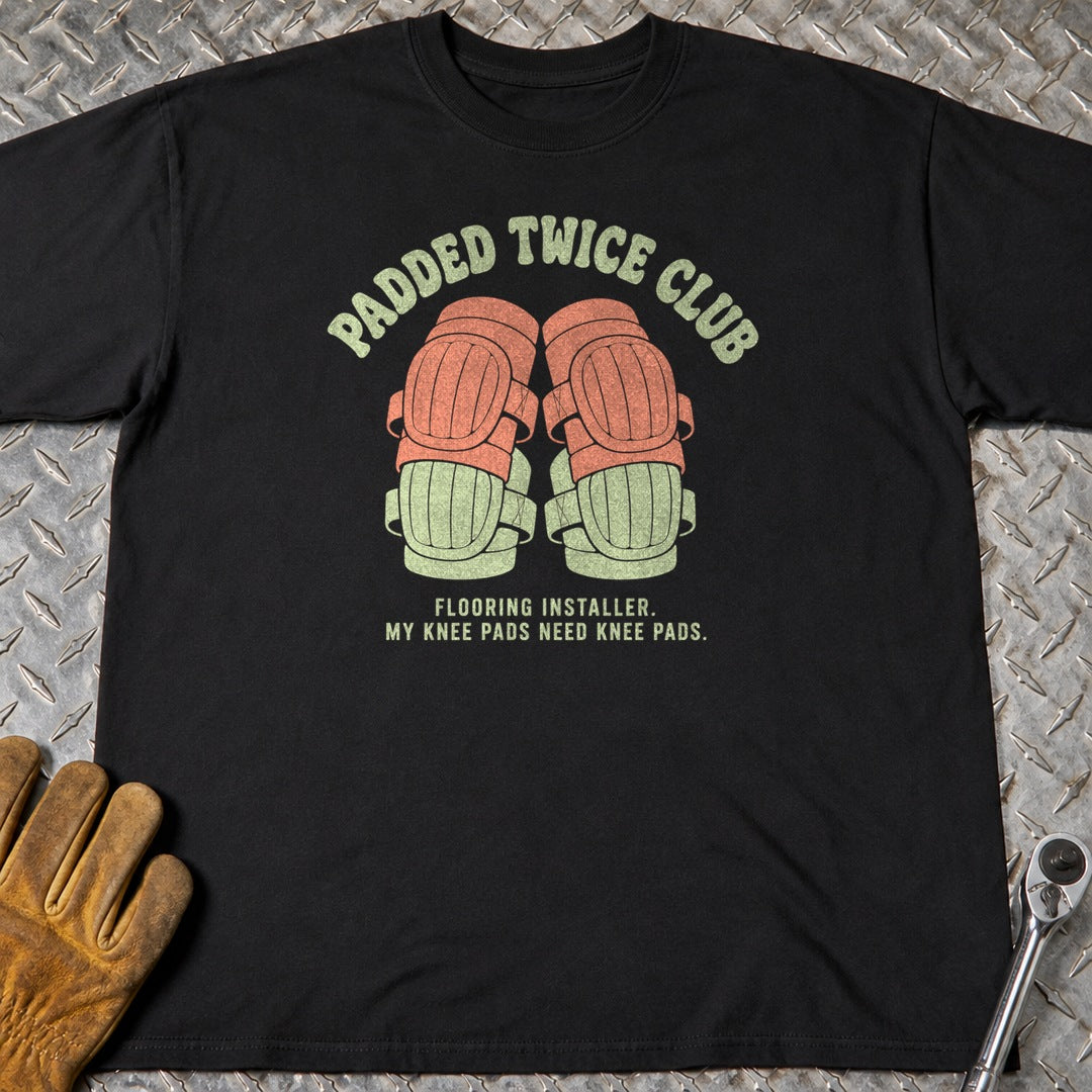 Padded Twice t-shirt flat lay