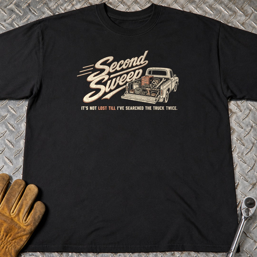 Second Sweep t-shirt flat lay