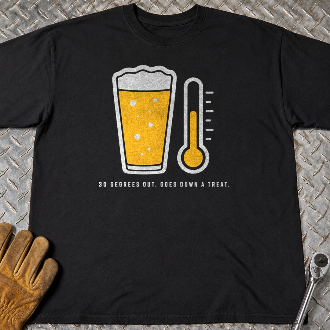 Down A Treat t-shirt flat lay