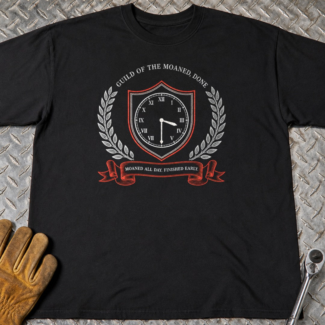 Moaned, Done t-shirt flat lay