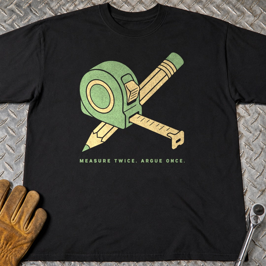 Argue Once t-shirt flat lay