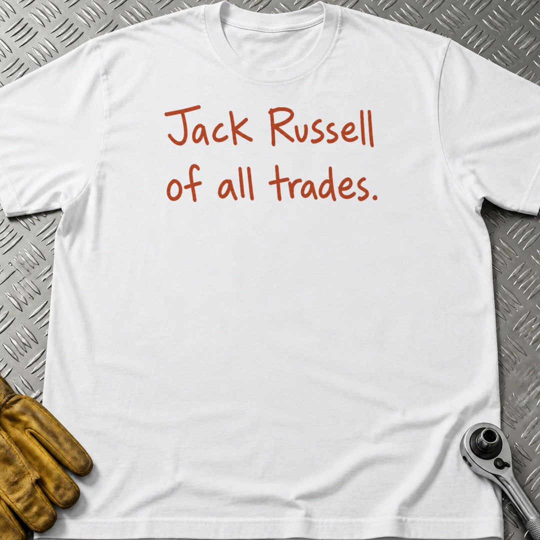 Jack Russell t-shirt flat lay