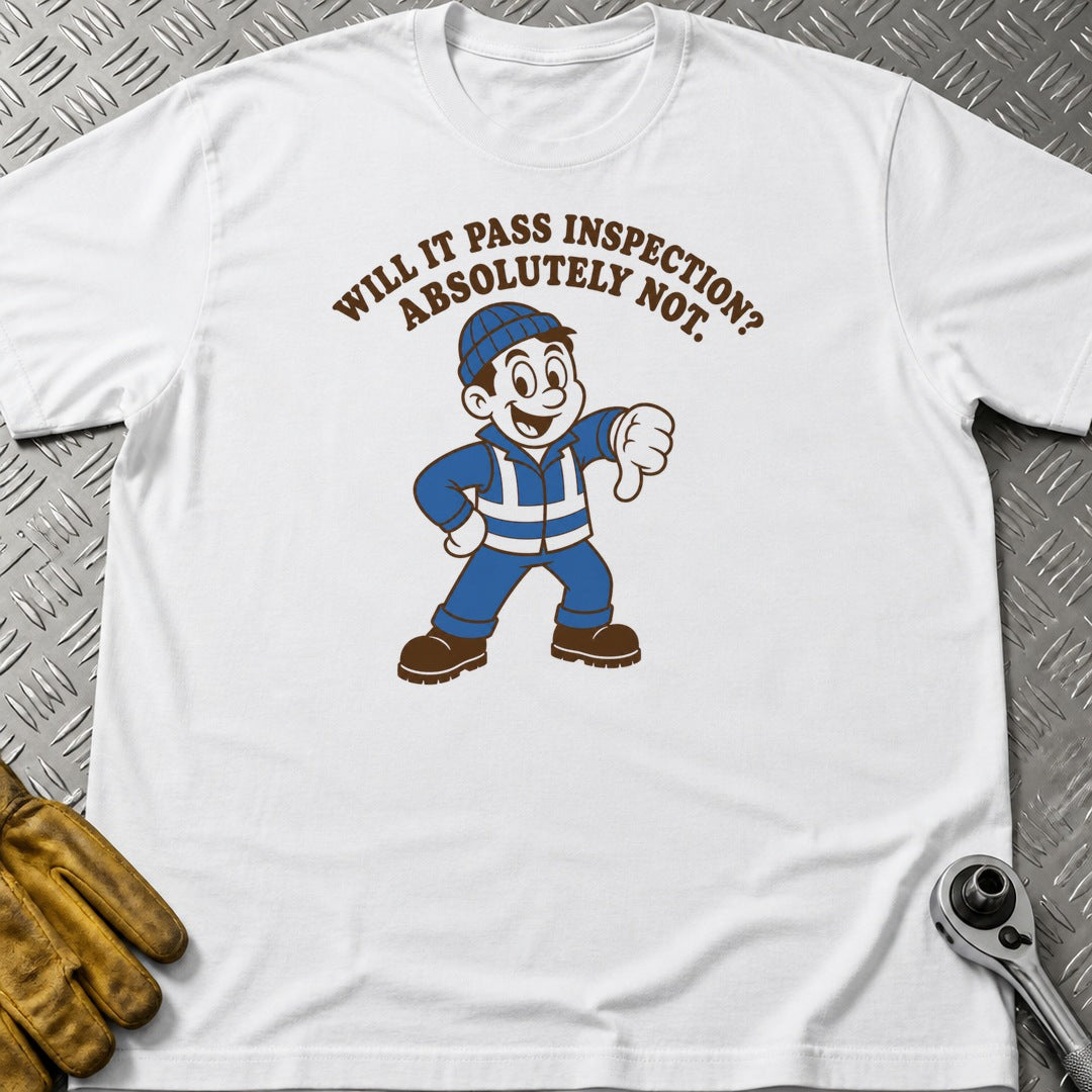 Pass Inspection t-shirt flat lay