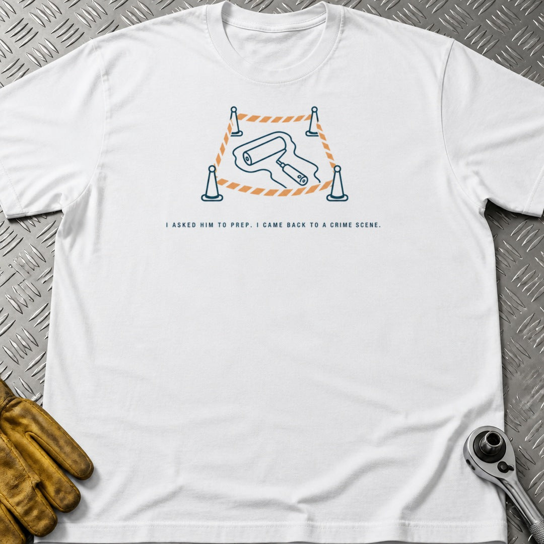Crime Scene t-shirt flat lay