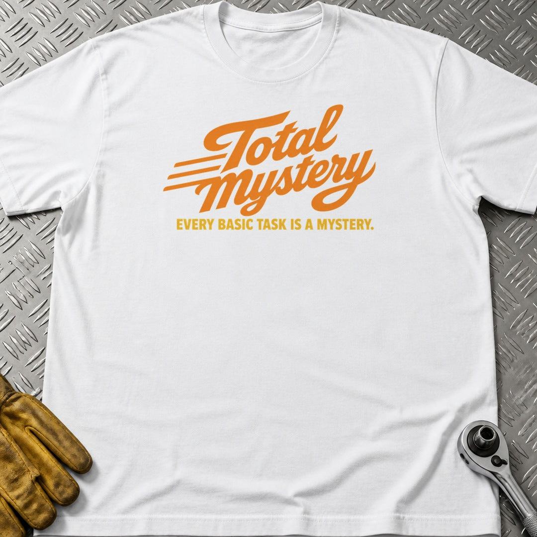 Total Mystery t-shirt flat lay
