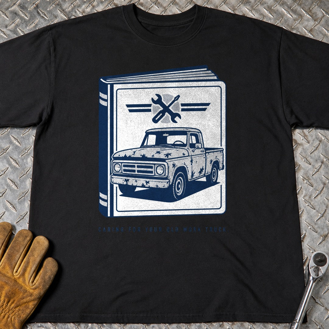 Old Work Truck t-shirt flat lay