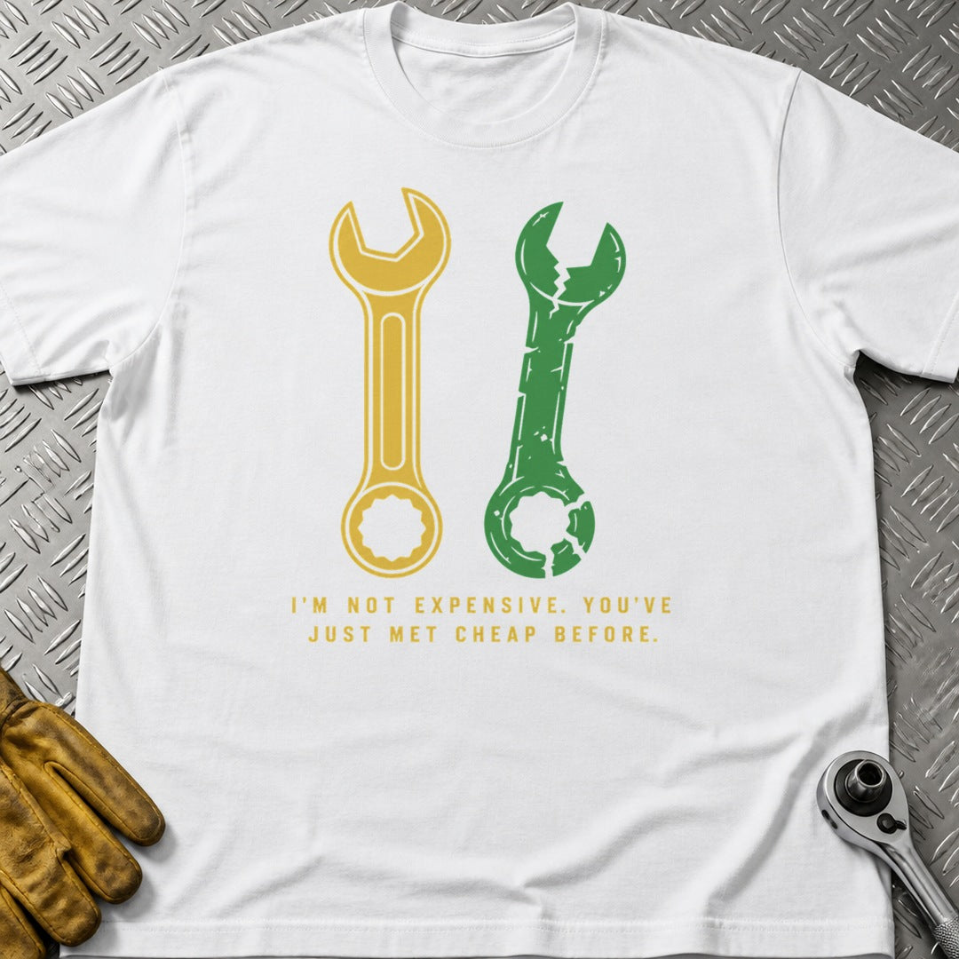 Not Expensive t-shirt flat lay