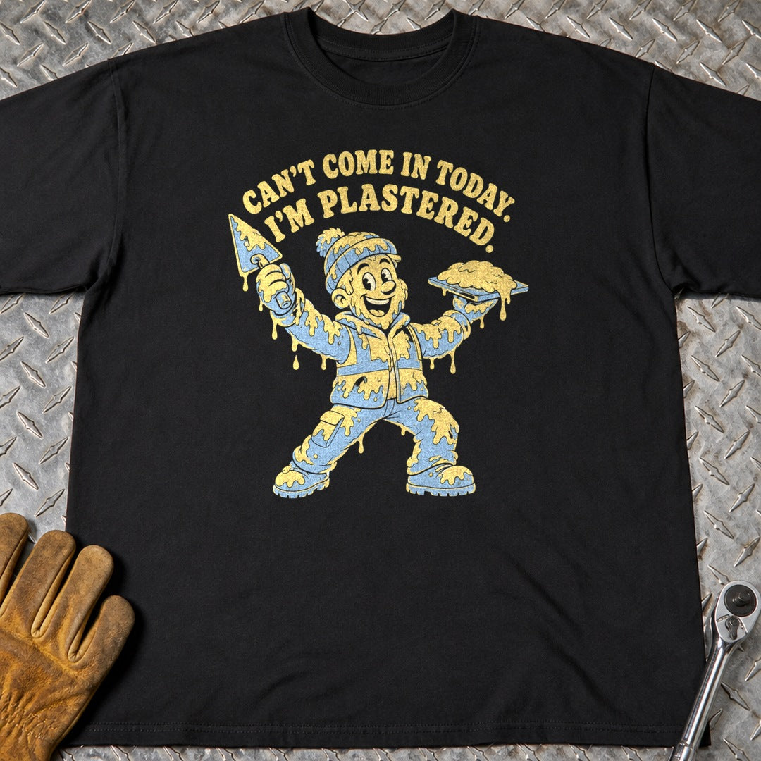 Plastered t-shirt flat lay