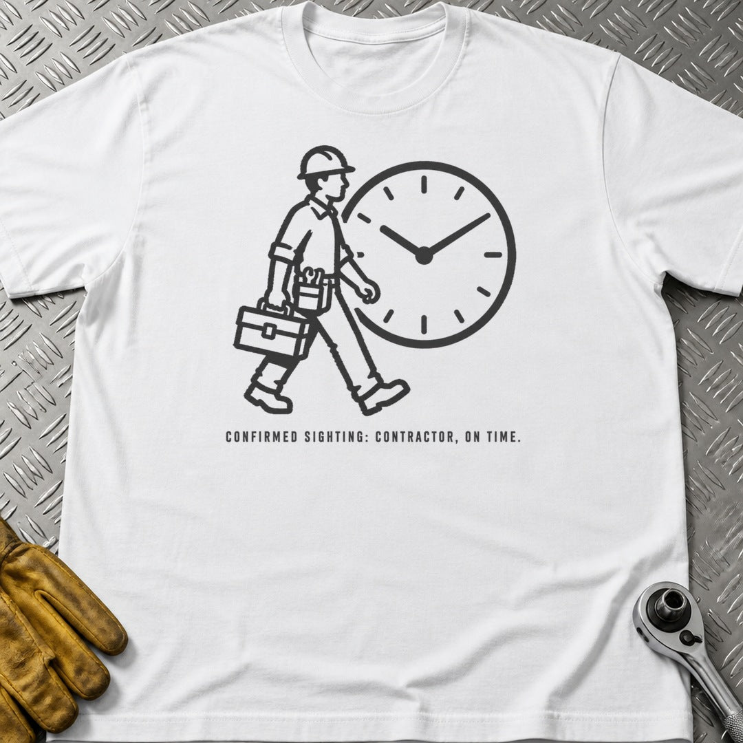 On Time Sighting t-shirt flat lay