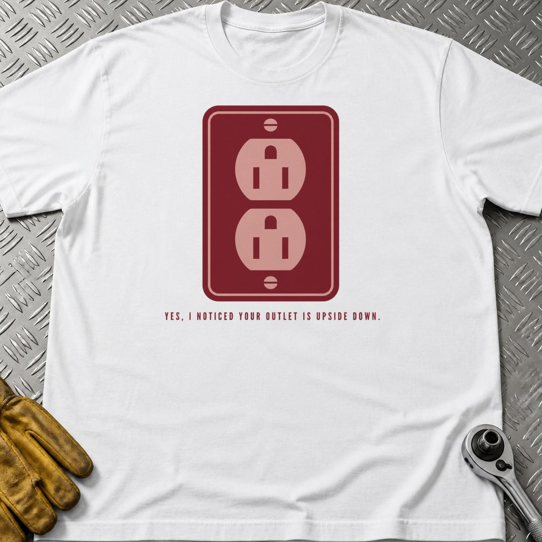 Upside Down t-shirt flat lay