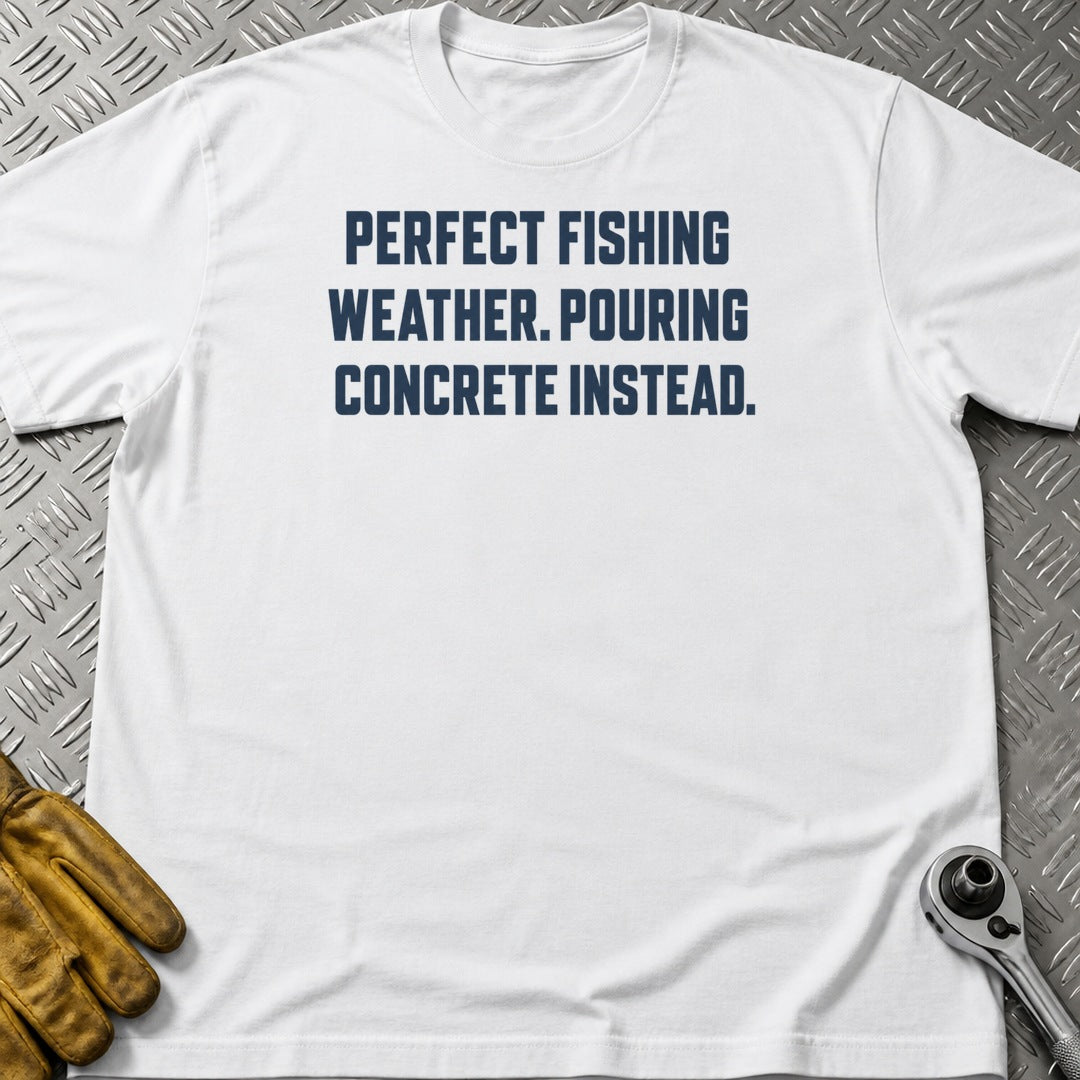 Fishing Weather t-shirt flat lay