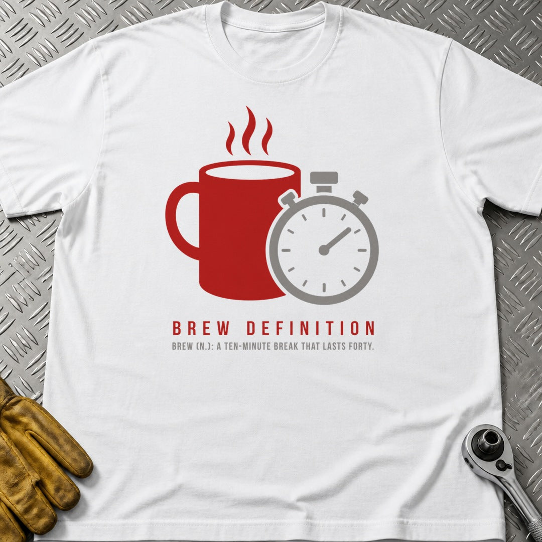 Brew Definition t-shirt flat lay