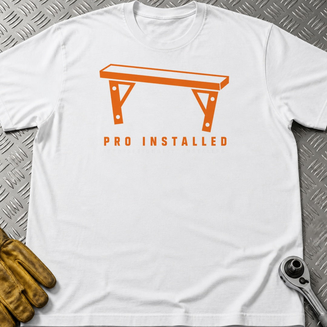 Pro Installed t-shirt flat lay