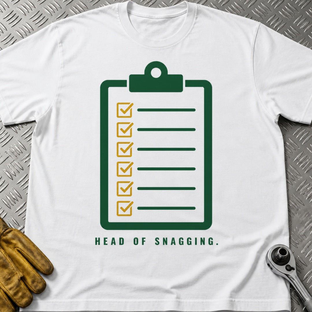 Head Of Snagging t-shirt flat lay