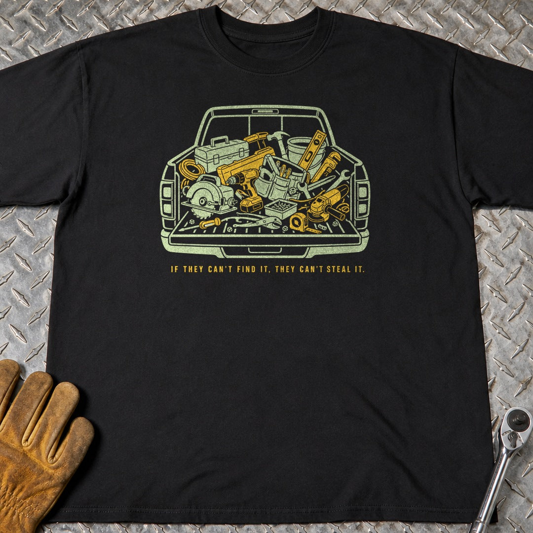 Can't Find It t-shirt flat lay