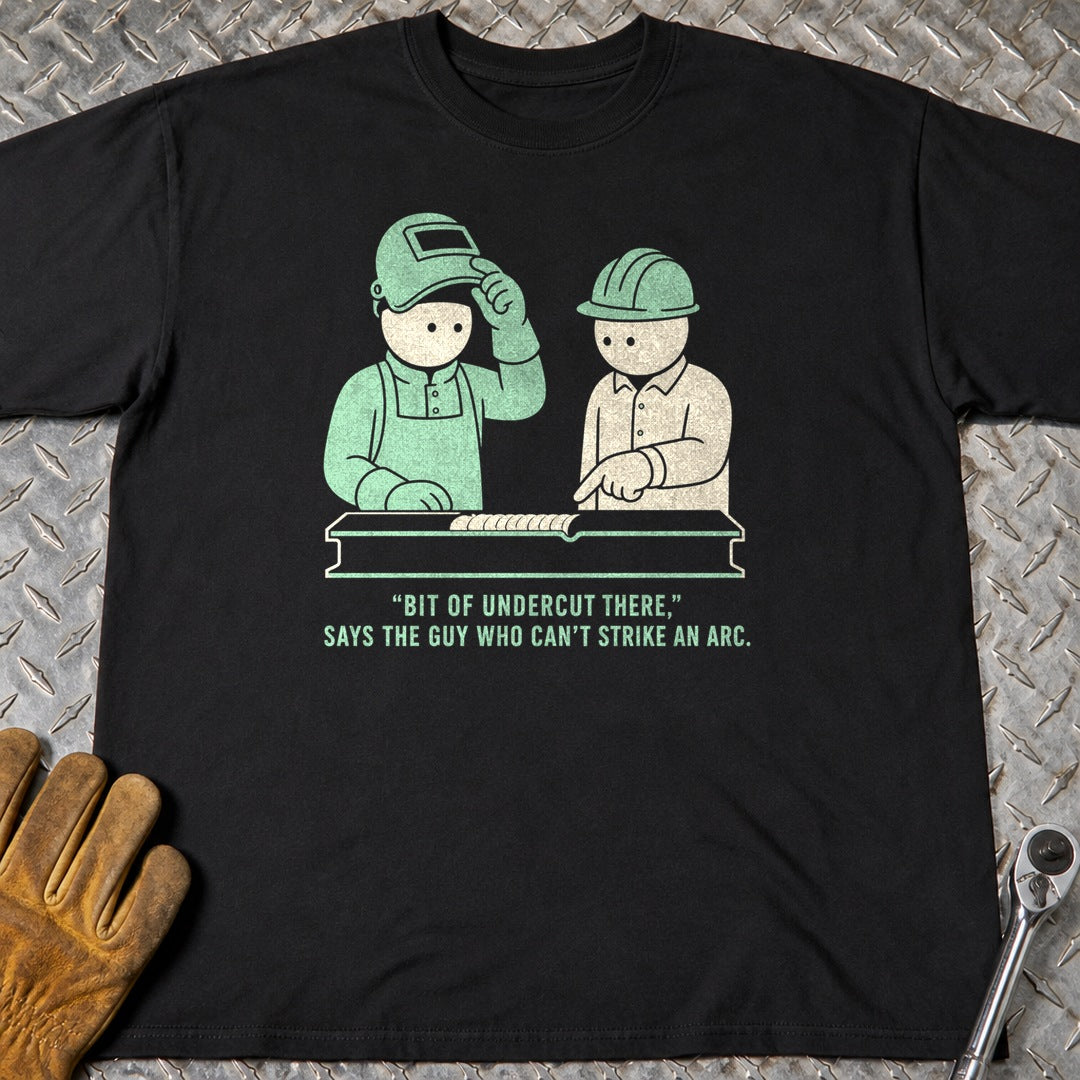 Undercut t-shirt flat lay