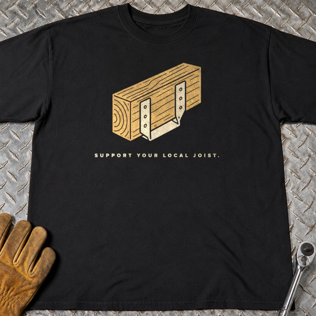 Local Joist t-shirt flat lay