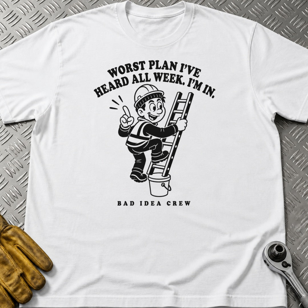 Bad Idea Crew t-shirt flat lay