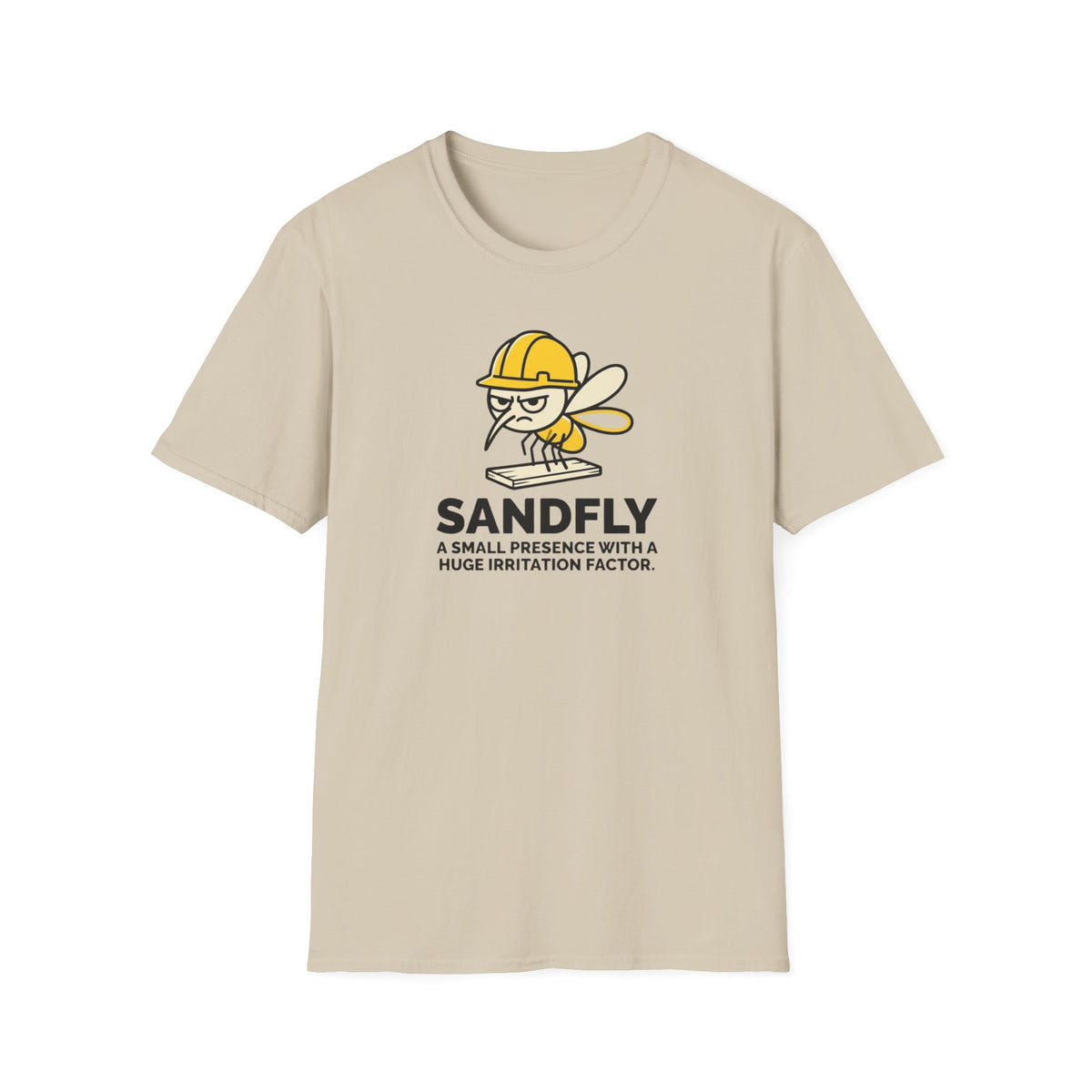 Sandfly funny UK trade t-shirt design — barely there, somehow the most annoying person on the whole job — Site Banter Co