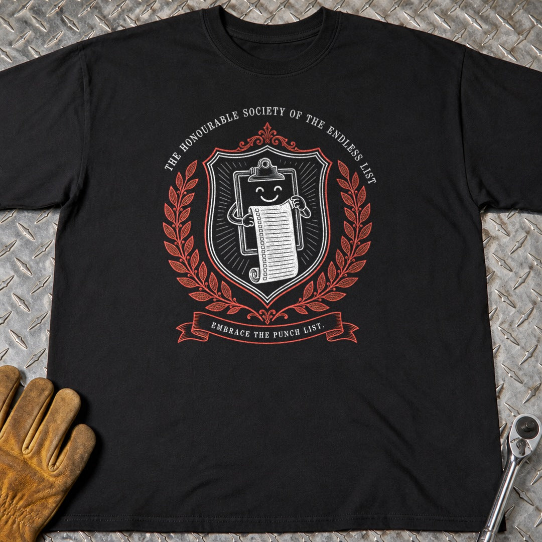 Endless List t-shirt flat lay