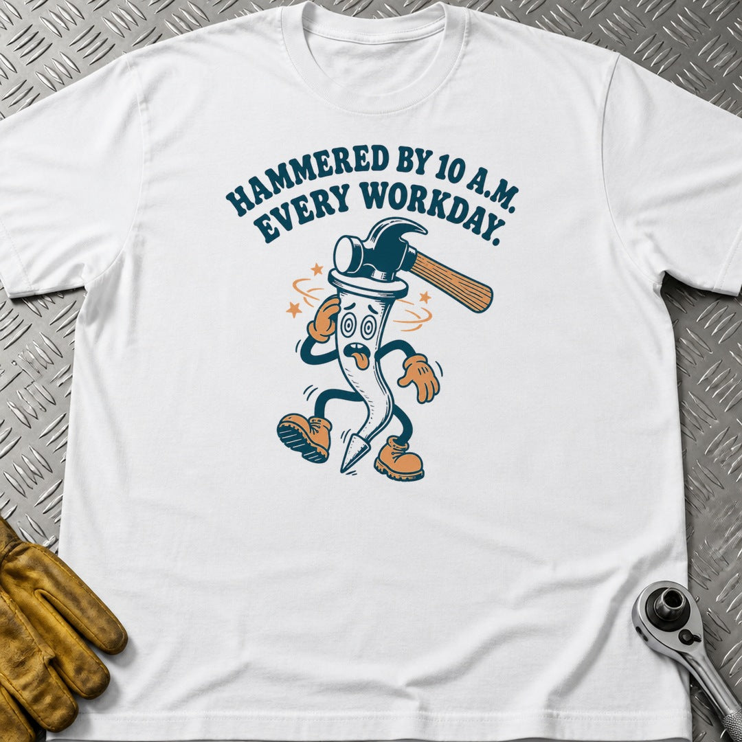 Hammered t-shirt flat lay