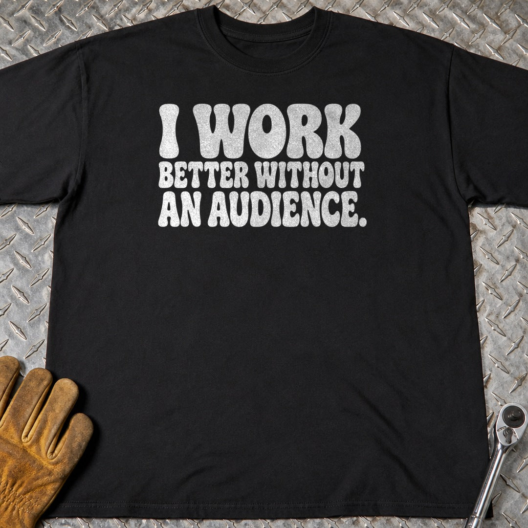 No Audience t-shirt flat lay
