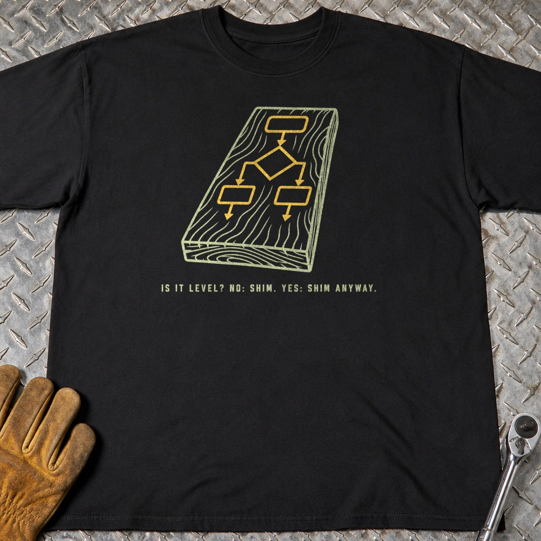 Shim Anyway t-shirt flat lay