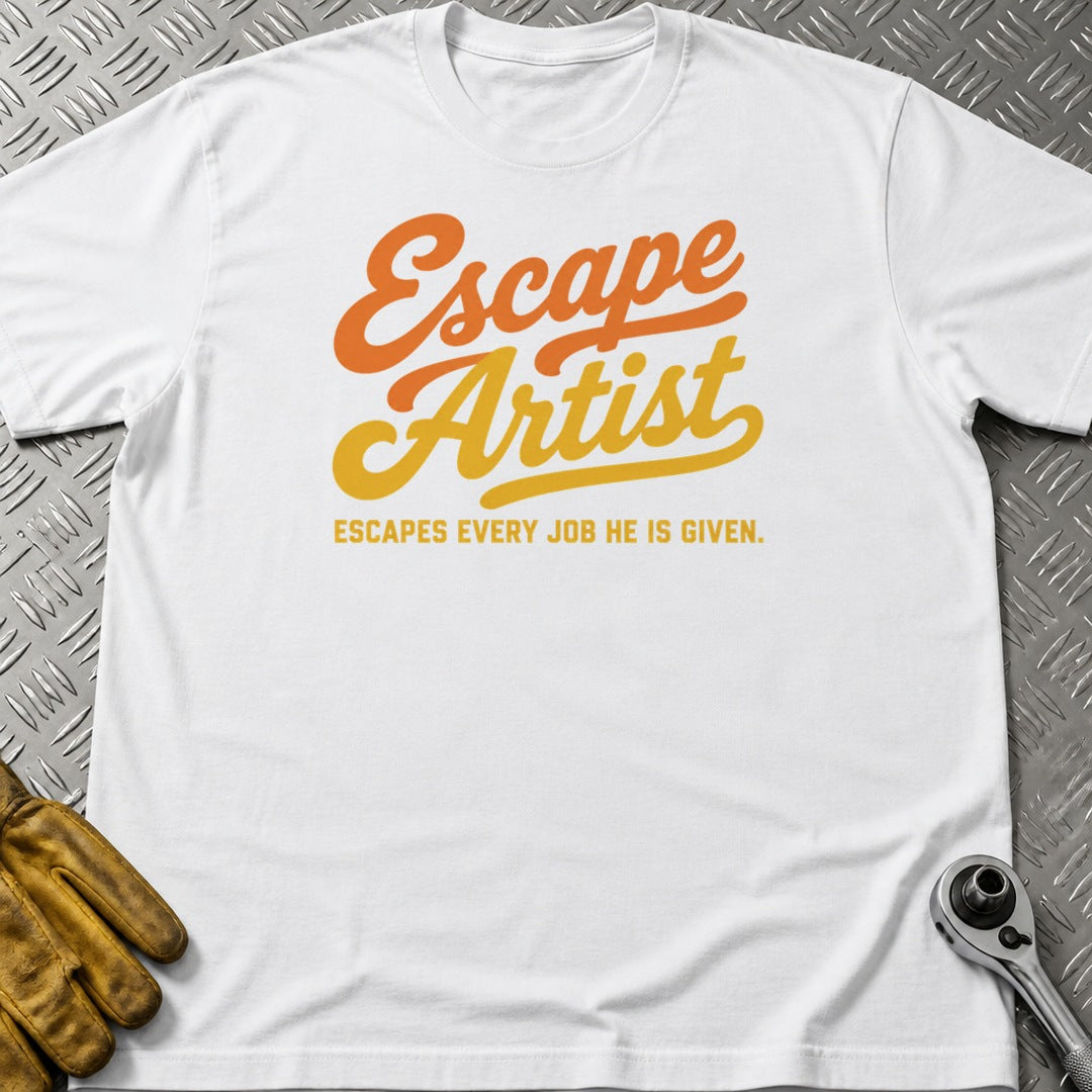 Escape Artist t-shirt flat lay
