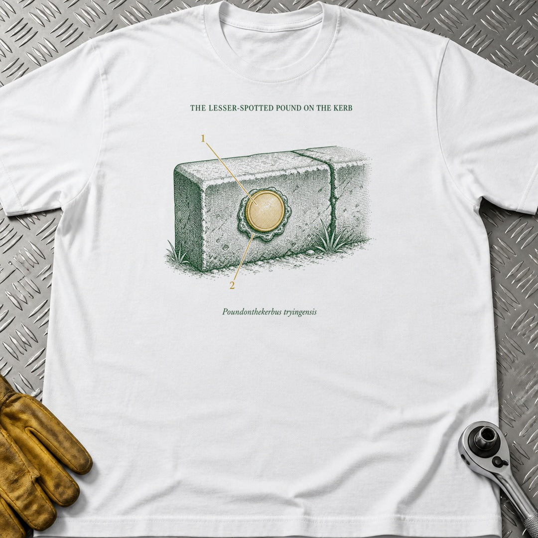 Kerb Pound t-shirt flat lay