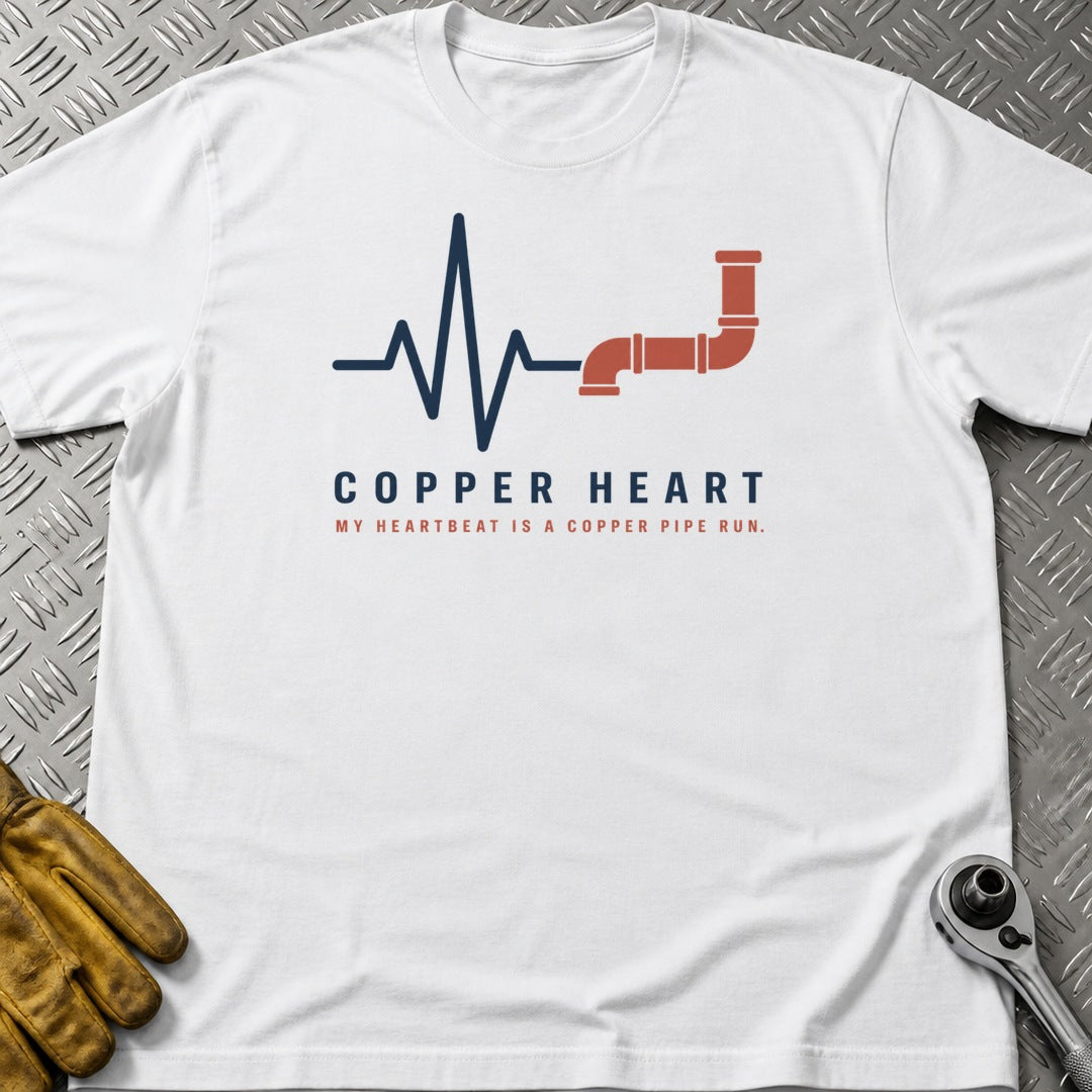 Copper Heart t-shirt flat lay