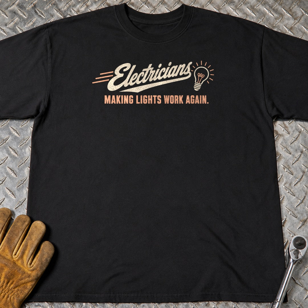 Electricians t-shirt flat lay