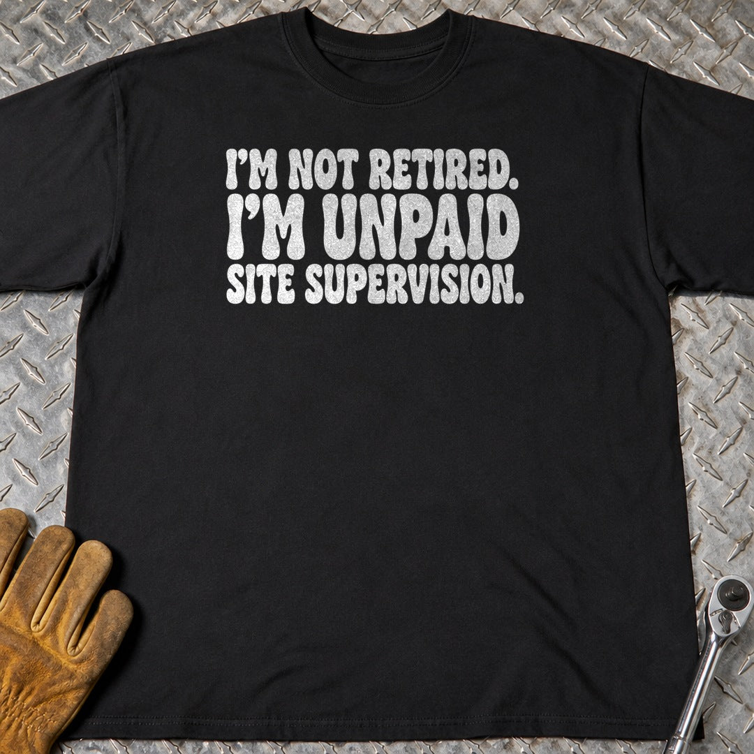 Unpaid Supervision t-shirt flat lay
