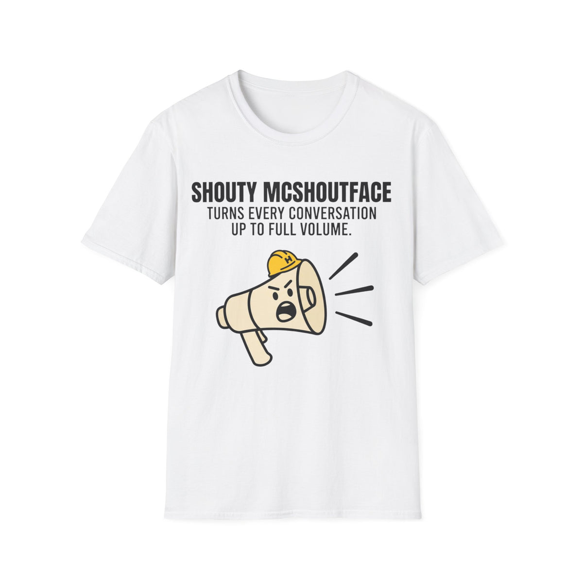 Shouty McShoutface funny UK trade t-shirt — Site Banter Co