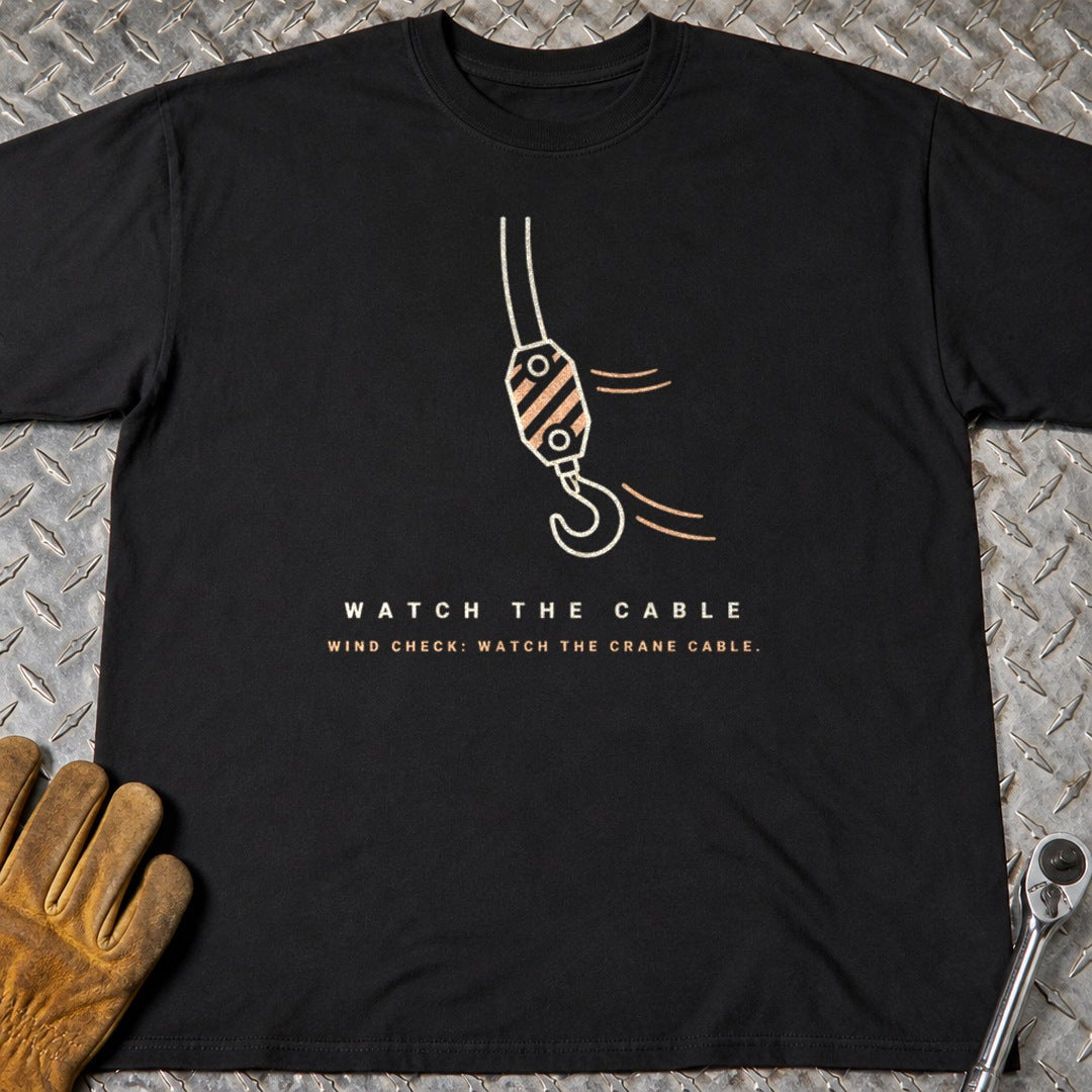 Watch The Cable t-shirt flat lay