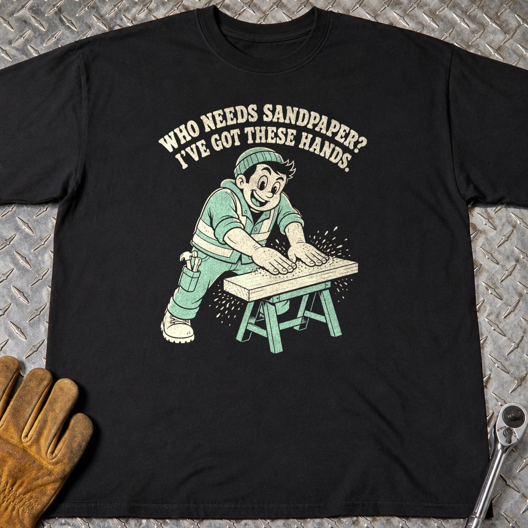 Sandpaper Hands t-shirt flat lay
