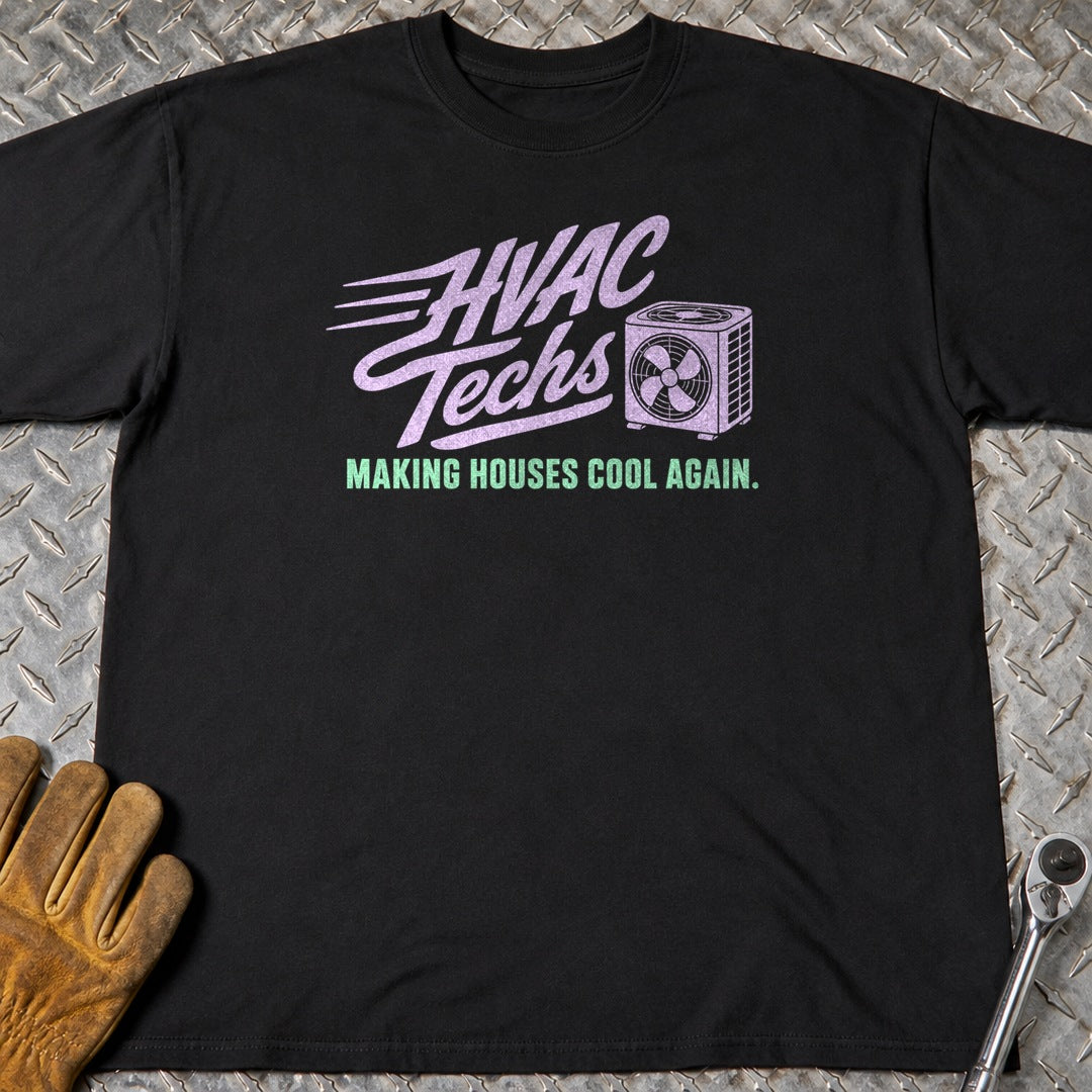 HVAC Techs t-shirt flat lay