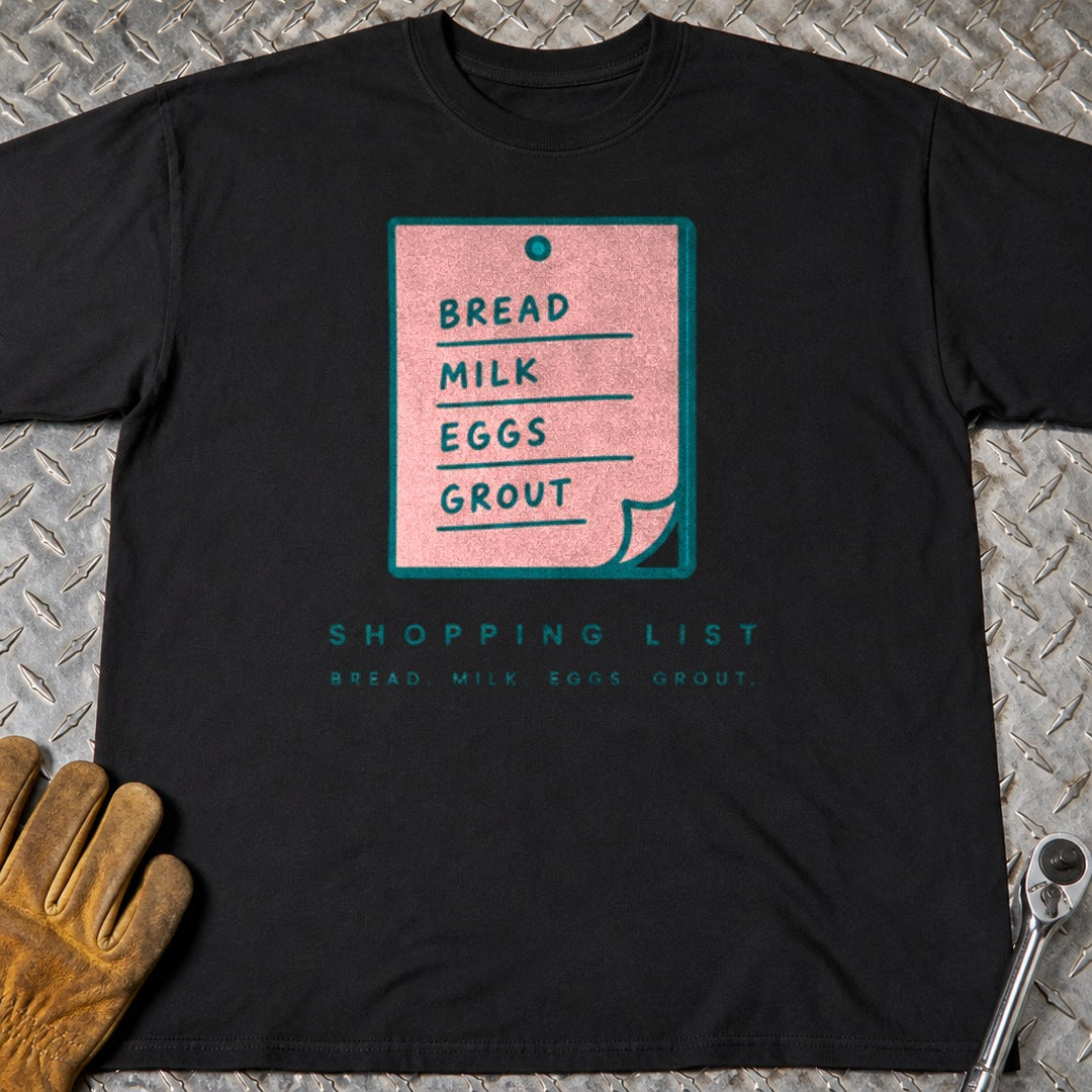 Shopping List t-shirt flat lay