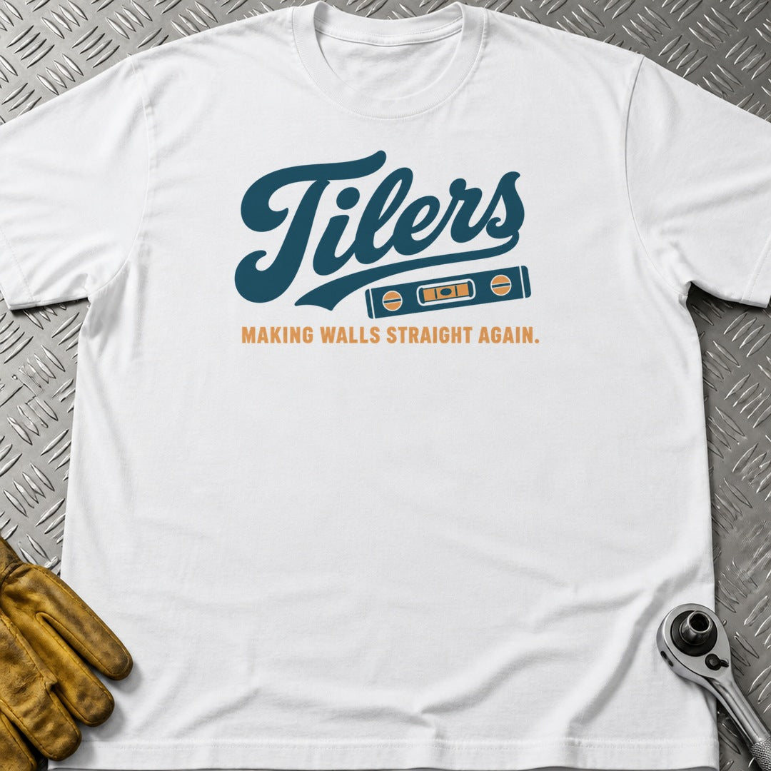 Tilers t-shirt flat lay